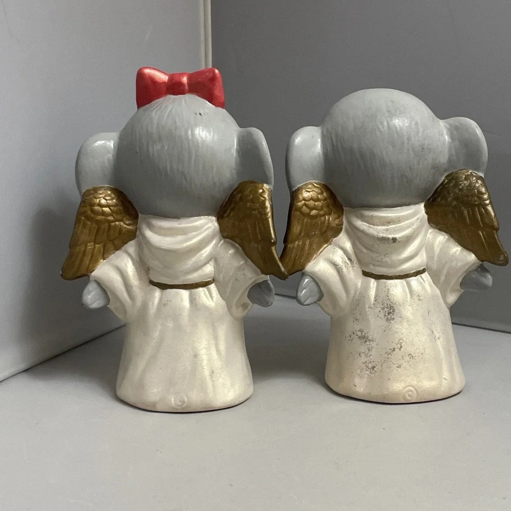 Kissing Mice Angels Handpainted Ceramic‎ Figurines 5